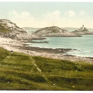 Mumbles Head Lighthouse Print, Wales, ca. 1890-1900 Mumbles Head Lighthouse Print, Wales, ca. 1890-1900