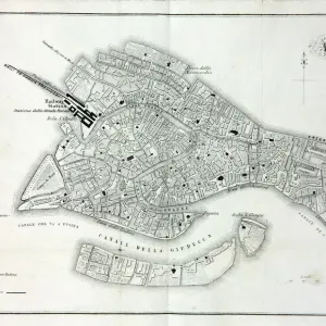19th Century Map of Venice Print 19th Century Map of Venice Print