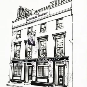 Sketch of Admiral Hardy PH, Greenwich London Print 2018