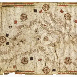 Nautical Chart Print: King Hamy, 1502 Parchment Map Nautical Chart Print: King Hamy, 1502 Parchment Map