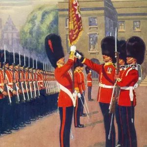 The Coldstream Guards Colour Handover Print circa 1910s