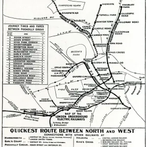1906 Map of London Underground Railway Print 1906 Map of London Underground Railway Print