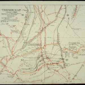 WW1 Trench Map Print - Somme Battlefield circa 1916