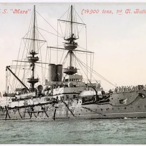 HMS Mars Battleship Print circa 1904 HMS Mars Battleship Print circa 1904