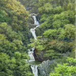 Devil's Bridge Falls Print, Rheidol Valley, Wales c. 1920s Devil's Bridge Falls Print, Rheidol Valley, Wales c. 1920s