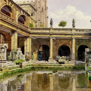 Roman Bath, Somerset Print, 1910s Roman Bath, Somerset Print, 1910s