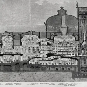 Longitudinal section Print of the Theatre's interior Longitudinal section Print of the Theatre's interior