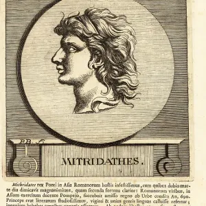 Print of Mithridates VI Eupator, a copperplate engraving Print of Mithridates VI Eupator, a copperplate engraving