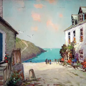 Port Gaverne Print, Cornwall 1950s Port Gaverne Print, Cornwall 1950s
