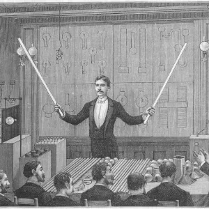 Nikola Tesla Print: 1892 Lecture on Alternating High-Frequency Current Nikola Tesla Print: 1892 Lecture on Alternating High-Frequency Current