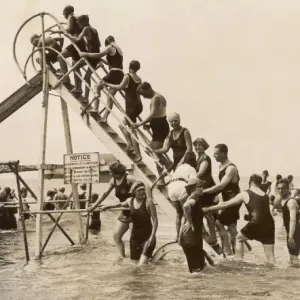 Bournemouth Water Chute Bathers Print Bournemouth Water Chute Bathers Print