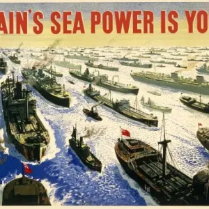 Britains Sea Power Is Yours Print - Royal Navy World War Two Poster Britains Sea Power Is Yours Print - Royal Navy World War Two Poster