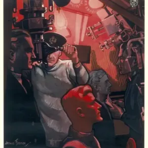 Britains Sea Power Is Yours Print - Submarine Crew at Action Stations Britains Sea Power Is Yours Print - Submarine Crew at Action Stations
