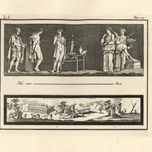 Copperplate Engraved Print of Orestes and Pylades Copperplate Engraved Print of Orestes and Pylades