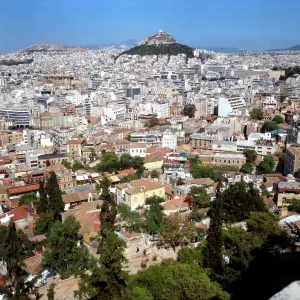 Panoramic View of Athens Print circa 1985 Panoramic View of Athens Print circa 1985