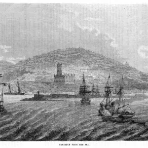 Penzance, Cornwall: Steamer Approaching the Harbour Print Penzance, Cornwall: Steamer Approaching the Harbour Print