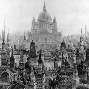 Perspective Conspectus of Sir Christopher Wren's London Print