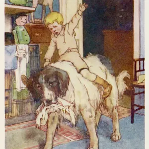 Peter Pan Print: Michael Riding Nana