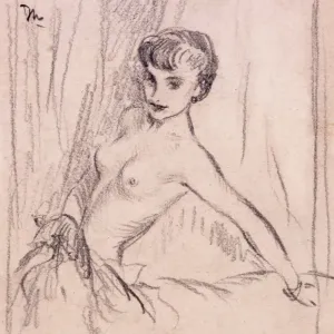 1940s Pin-up Print: David Wright Preliminary Sketch 1940s Pin-up Print: David Wright Preliminary Sketch