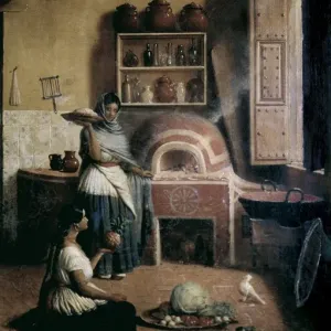 Edouard Pingret's Cocina Poblana Print, 1853 Edouard Pingret's Cocina Poblana Print, 1853
