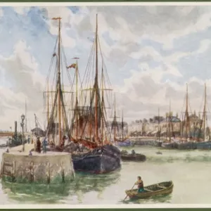Lowestoft Harbour Fishing Boats Print Lowestoft Harbour Fishing Boats Print
