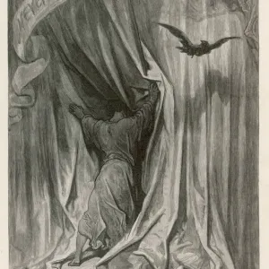 19th Century Print of Edgar Allan Poe's The Raven 19th Century Print of Edgar Allan Poe's The Raven