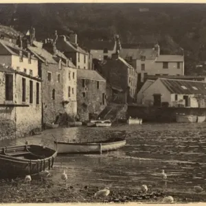 Polperro Harbour Print, Cornwall 1910s Polperro Harbour Print, Cornwall 1910s