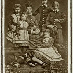Princess Alexandra with her Five Children, 1876 Print Princess Alexandra with her Five Children, 1876 Print