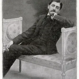 Marcel Proust Print: Portrait of a French Writer on an Ornate Sofa Marcel Proust Print: Portrait of a French Writer on an Ornate Sofa
