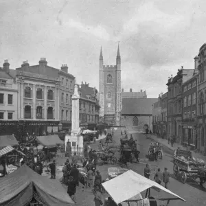 Reading, Berkshire: The Market Place Print, 1895 Reading, Berkshire: The Market Place Print, 1895