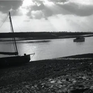 1950s Print of The River Crouch near Hullbridge, Kent 1950s Print of The River Crouch near Hullbridge, Kent