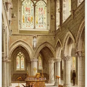 Rosslyn Chapel Print, 1880s Black and White Photograph Rosslyn Chapel Print, 1880s Black and White Photograph