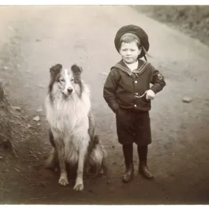 Rough Collie and Boy Collie Print Rough Collie and Boy Collie Print