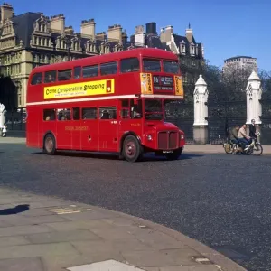 Routemaster Bus Print: Westminster Scene Routemaster Bus Print: Westminster Scene