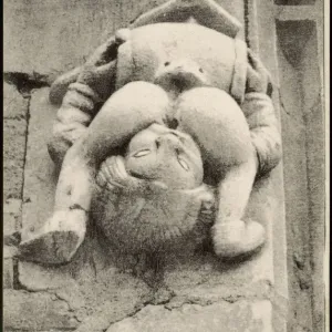 Rude Gargoyle Print on a Medieval Seminary at Tours, France Rude Gargoyle Print on a Medieval Seminary at Tours, France