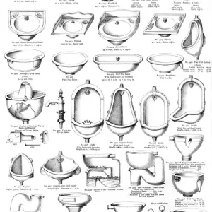 Victorian Sanitary Ware Print, circa 1880s Victorian Sanitary Ware Print, circa 1880s
