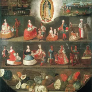 Casta Painting Print: Scenes of Mestizaje, Circa 1750 Casta Painting Print: Scenes of Mestizaje, Circa 1750