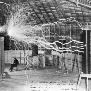 Nikola Tesla Artificial Lightning Print 1899 Nikola Tesla Artificial Lightning Print 1899
