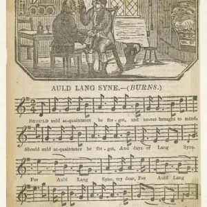 Auld Lang Syne Print, Lithograph of a New Year's Eve Scene Auld Lang Syne Print, Lithograph of a New Year's Eve Scene