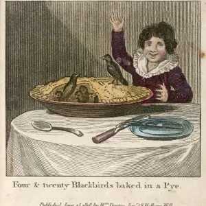 Print of "Sing a Song of Sixpence" 1818 Illustration