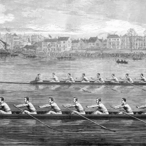 Oxford vs Cambridge 1873 Boat Race Print Oxford vs Cambridge 1873 Boat Race Print