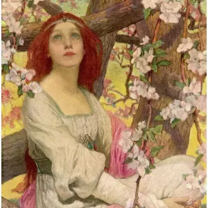 Flame-haired Pre-Raphaelite Print