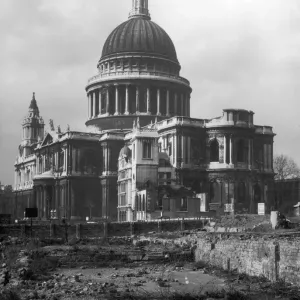 St Paul's Cathedral Print after the Blitz