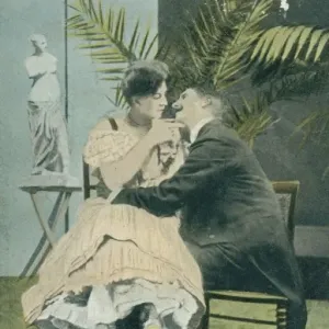 Early 20th-century Print: Courting Couple in Evening Dress Early 20th-century Print: Courting Couple in Evening Dress