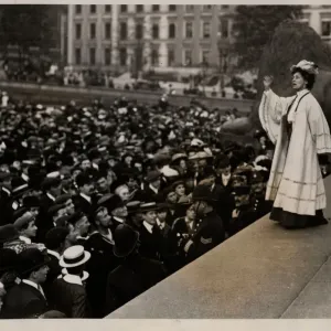 Emmeline Pankhurst in Trafalgar Square Print 1908 Emmeline Pankhurst in Trafalgar Square Print 1908