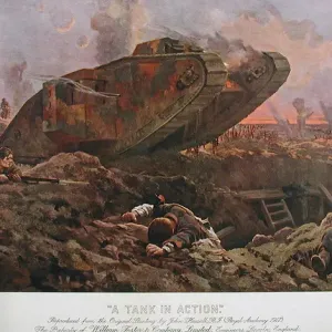 Tank in Action Print, Original Painting by John Hassall Tank in Action Print, Original Painting by John Hassall
