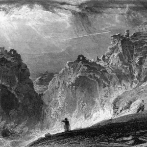 Tintagel Castle Print, circa 1832