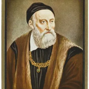 Titian Print, Engraving of the Italian Artist Titian Print, Engraving of the Italian Artist