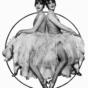 1929 Print of the Tosh Sisters in Feather-Skirted Costumes 1929 Print of the Tosh Sisters in Feather-Skirted Costumes