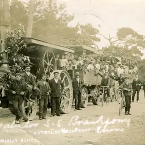 Traction Engine & Three Trailers, Branksome Chine Print 1906 Traction Engine & Three Trailers, Branksome Chine Print 1906